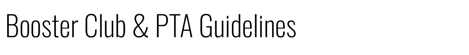 Booster Club & PTA Guidelines