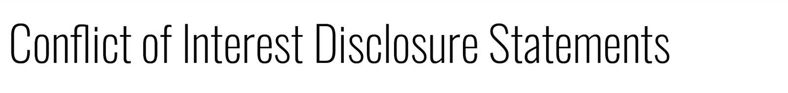 Conflict of Interest Disclosure Statements
