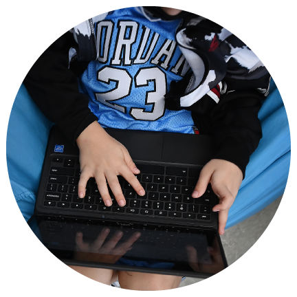 Student on a laptop