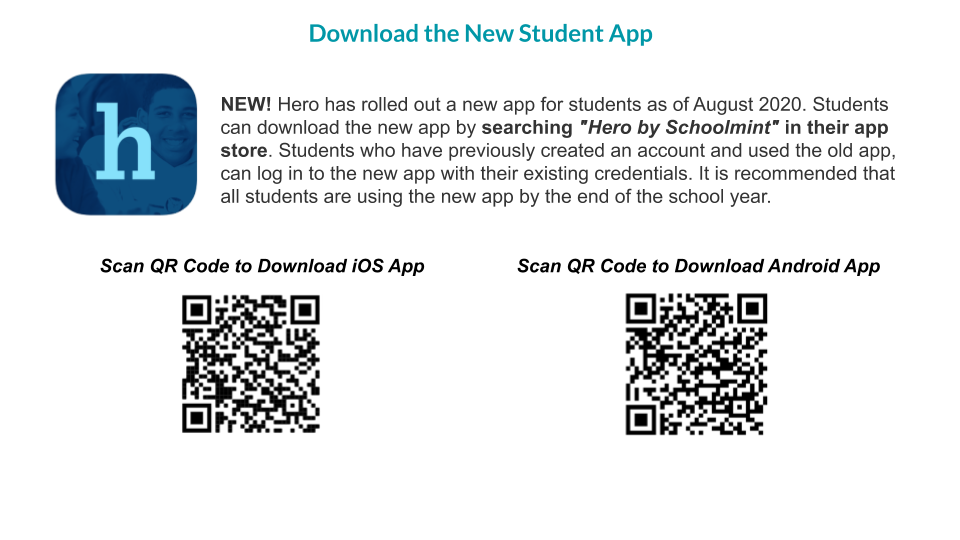 QR Code for HERO Student App Download