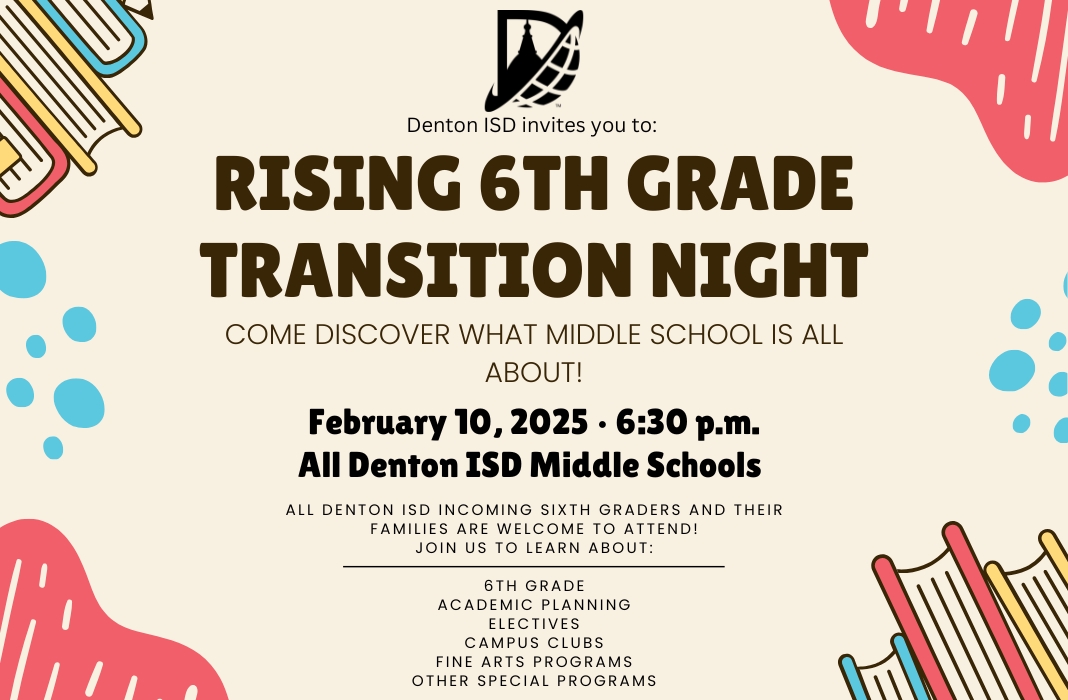 Flyer about 6th grade transition night