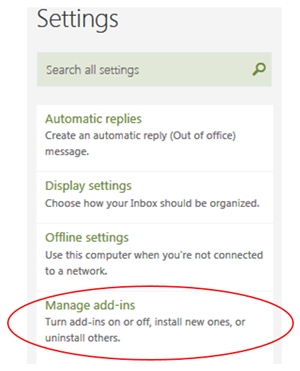 Manage add-ins Manage add-ins