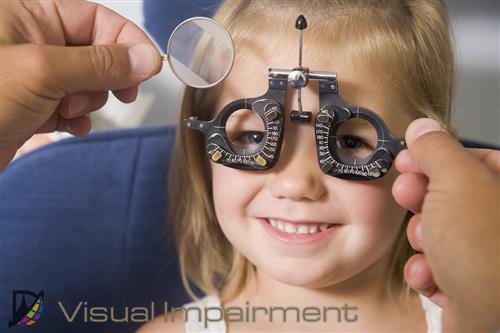 Child getting glasses 