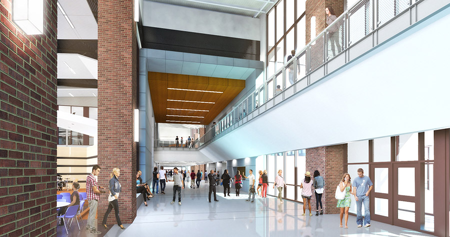 First-floor hallway in Braswell High School 