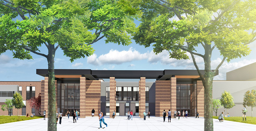 The front entrance of Braswell High School 