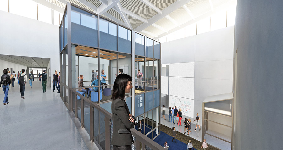 The student commons area in Braswell High School 