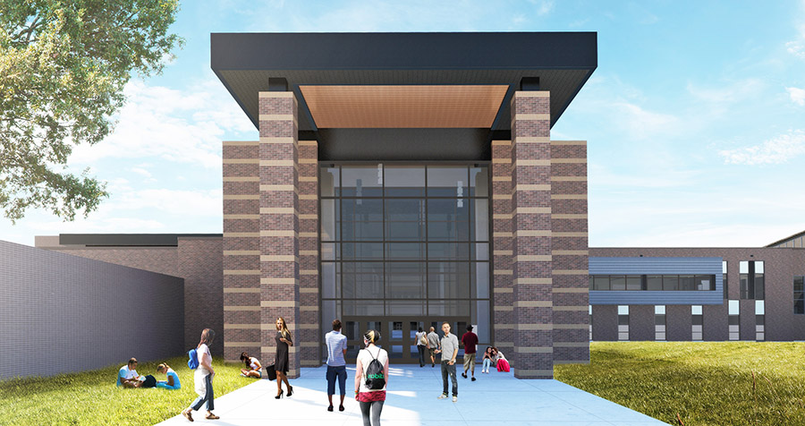 A student entrance to Braswell High School 