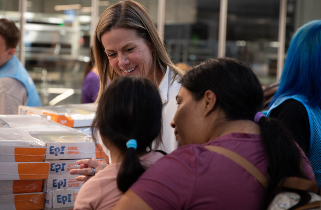 Person smiling at student