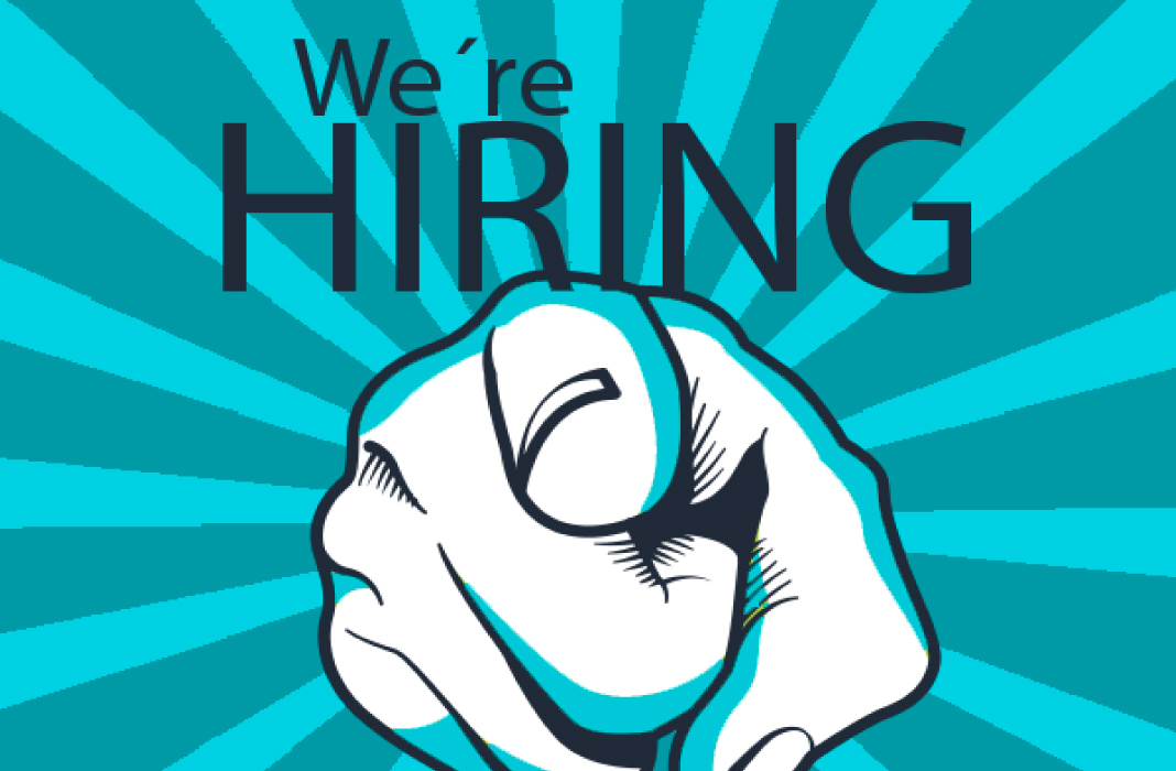 Were hiring With finger