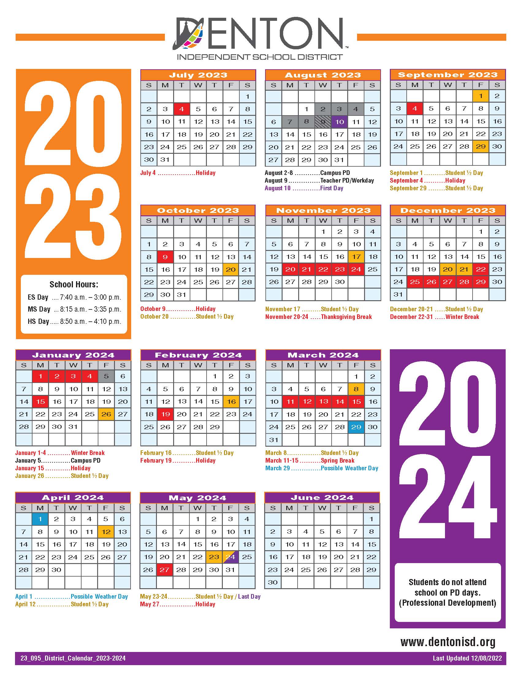 Board Approves Academic Calendar for 2023-24, Start of School Aug. 10