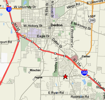 Map to Sam Houston
